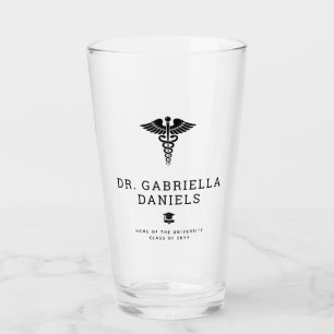 Custom Modern Medical School Doctor Graduation Glass