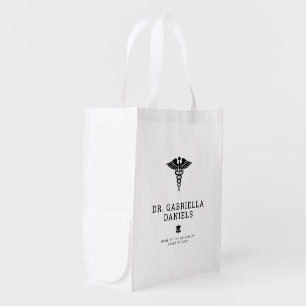 Custom Modern Medical School Doctor Graduation Grocery Bag