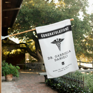 Custom Modern Medical School Doctor Graduation House Flag