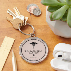 Custom Modern Medical School Doctor Graduation Keychain