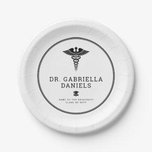 Custom Modern Medical School Doctor Graduation Paper Plates