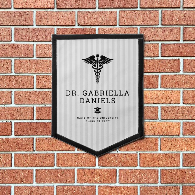 Custom Modern Medical School Doctor Graduation Pennant (Insitu 1)