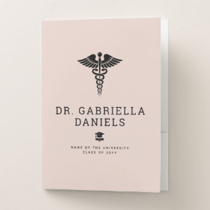 Custom Modern Medical School Doctor Graduation Pocket Folder