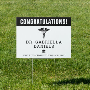 Custom Modern Medical School Doctor Graduation Sign