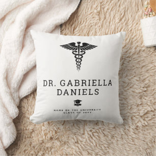 Custom Modern Medical School Doctor Graduation Throw Pillow