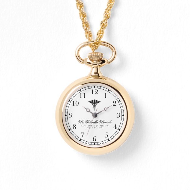 Custom Modern Medical School Doctor Graduation Watch (Front)