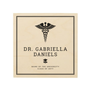 Custom Modern Medical School Doctor Graduation Wood Wall Art