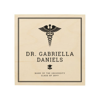 Custom Modern Medical School Doctor Graduation Wood Wall Art