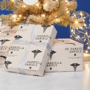 Custom Modern Medical School Doctor Graduation Wrapping Paper