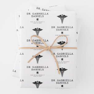 Custom Modern Medical School Doctor Graduation Wrapping Paper Sheets