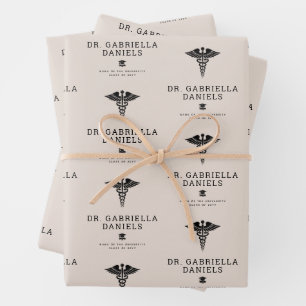 Custom Modern Medical School Doctor Graduation Wrapping Paper Sheets