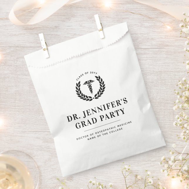 Custom Modern Medical School Graduation Favor Bag (Clipped)