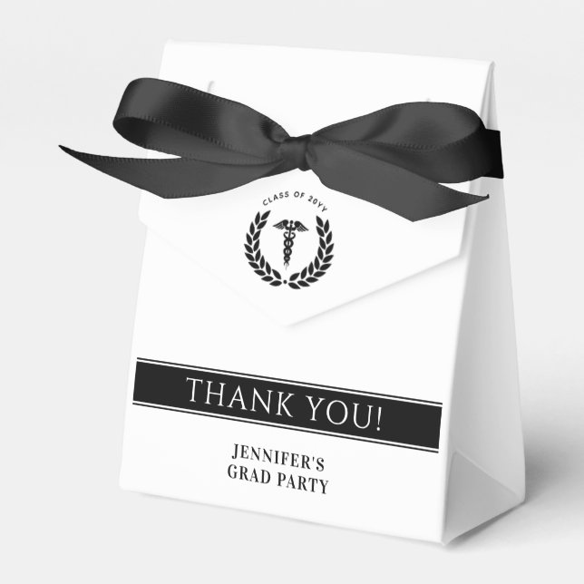 Custom Modern Medical School Graduation Favor Boxes (Front Side)