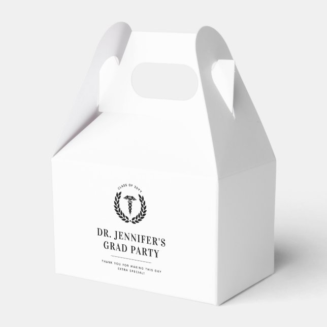 Custom Modern Medical School Graduation Favor Boxes (Front Side)