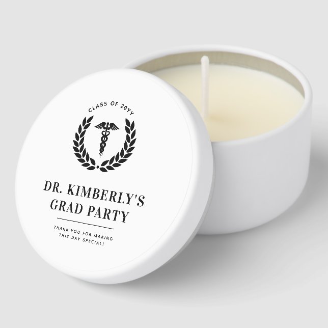 Custom Modern Medical School Graduation Mini Candle Favors (Corner)