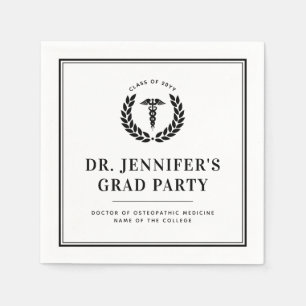 Custom Modern Medical School Graduation Napkins