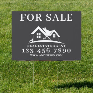 Custom Modern Mid-Century Real Estate For Yard Sign