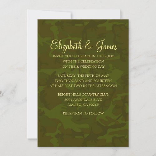 Custom Modern Military Wedding Invitations