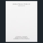 Custom Modern Minimal Template Elegant Black White Letterhead<br><div class="desc">Custom Modern Simple Template Elegant Minimalist Black And White Letterhead.</div>