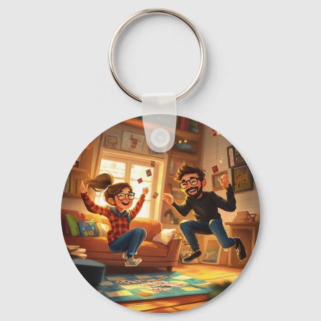 Custom Modern Minimalist Best Friends BFF Photo Keychain (Front)