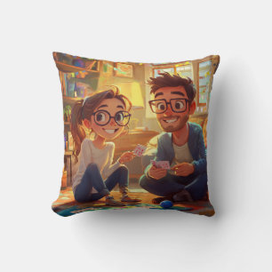 Custom Modern Minimalist Best Friends BFF Photo Throw Pillow