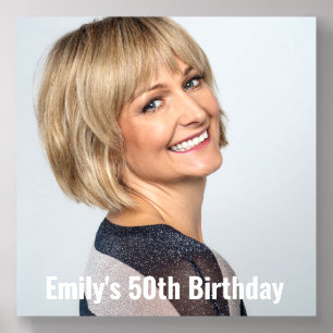 Custom Modern Minimalist Birthday Gift Acrylic Photo Tile