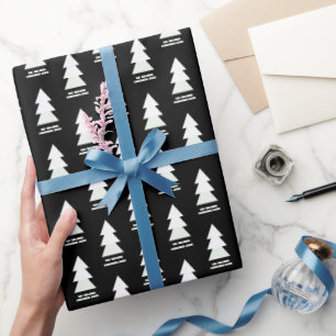 Custom Modern Minimalist Black and White Christmas Wrapping Paper