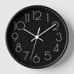 Custom Modern Minimalist Black and White Clock