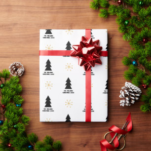 Custom Modern Minimalist Cute Blue Christmas Wrapping Paper