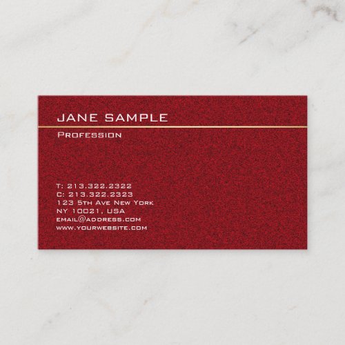 Custom Modern Minimalist Elegant Dark Red Color Business Card