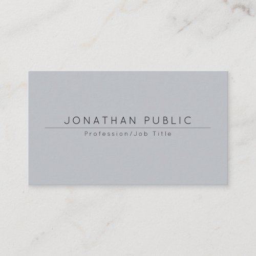 Custom Modern Minimalist Elegant Grey Template Business Card