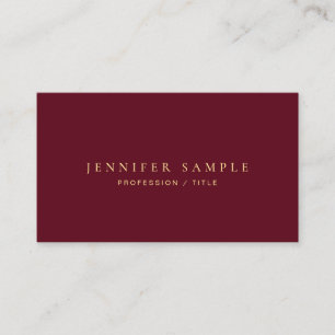 Custom Modern Minimalist Elegant Luxury Bordeaux Business Card
