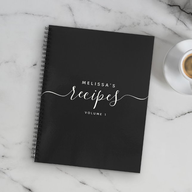 Custom Modern Minimalist Elegant Script Recipe Notebook (Creator Uploaded)