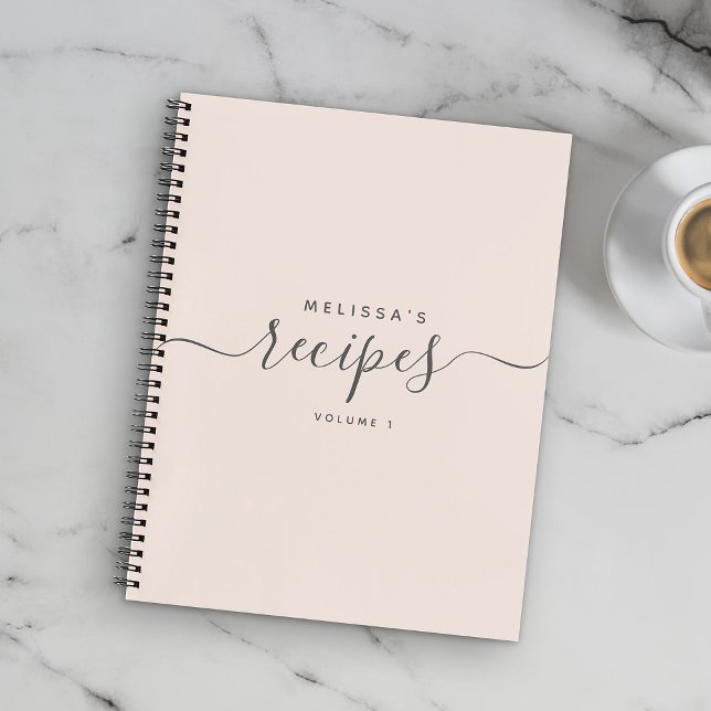 Custom Modern Minimalist Elegant Script Recipe Notebook (Creator Uploaded)