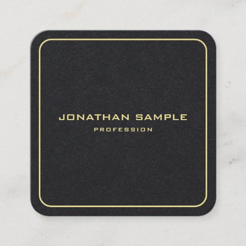 Custom Modern Minimalist Gold Text Elegant Premium Square Business Card