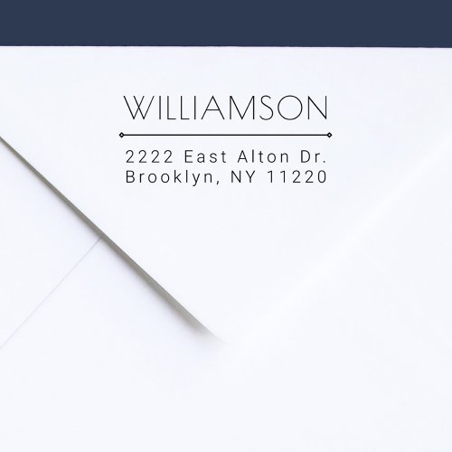 Custom Modern Minimalist Last Name Return Address Self_inking Stamp
