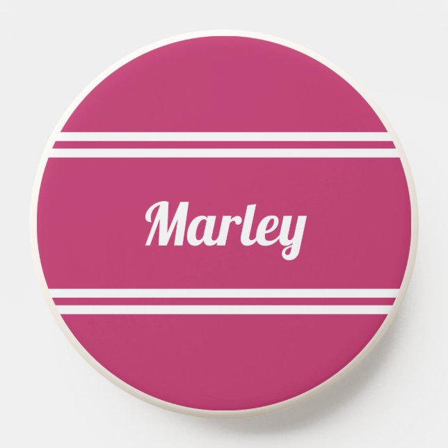 Custom Modern Minimalist Monogram Name Girly Pink PopSocket (Popsocket)
