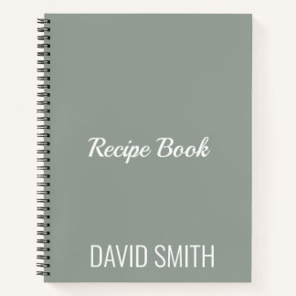 Custom Modern Minimalist Recipe  Notebook