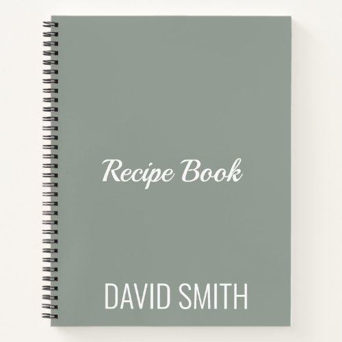 Custom Modern Minimalist Recipe  Notebook