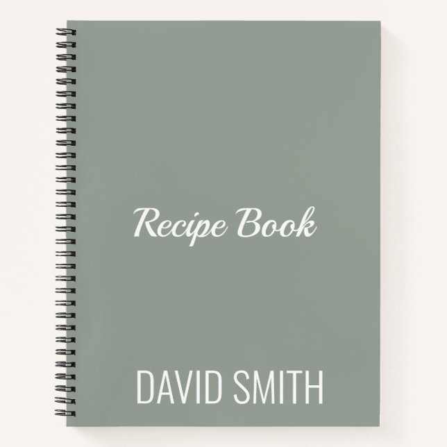 Custom Modern Minimalist Recipe  Notebook (Front)