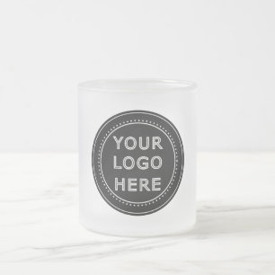 custom modern, minimalist, stylish frosted glass coffee mug