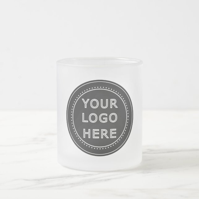 custom modern, minimalist, stylish frosted glass coffee mug (Center)