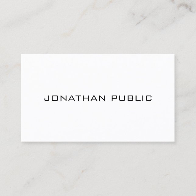 Custom Modern Minimalist Template Personalized Business Card (Front)