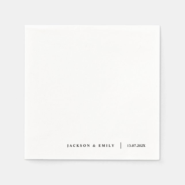 Custom Modern Minimalistic Wedding Napkins (Front)
