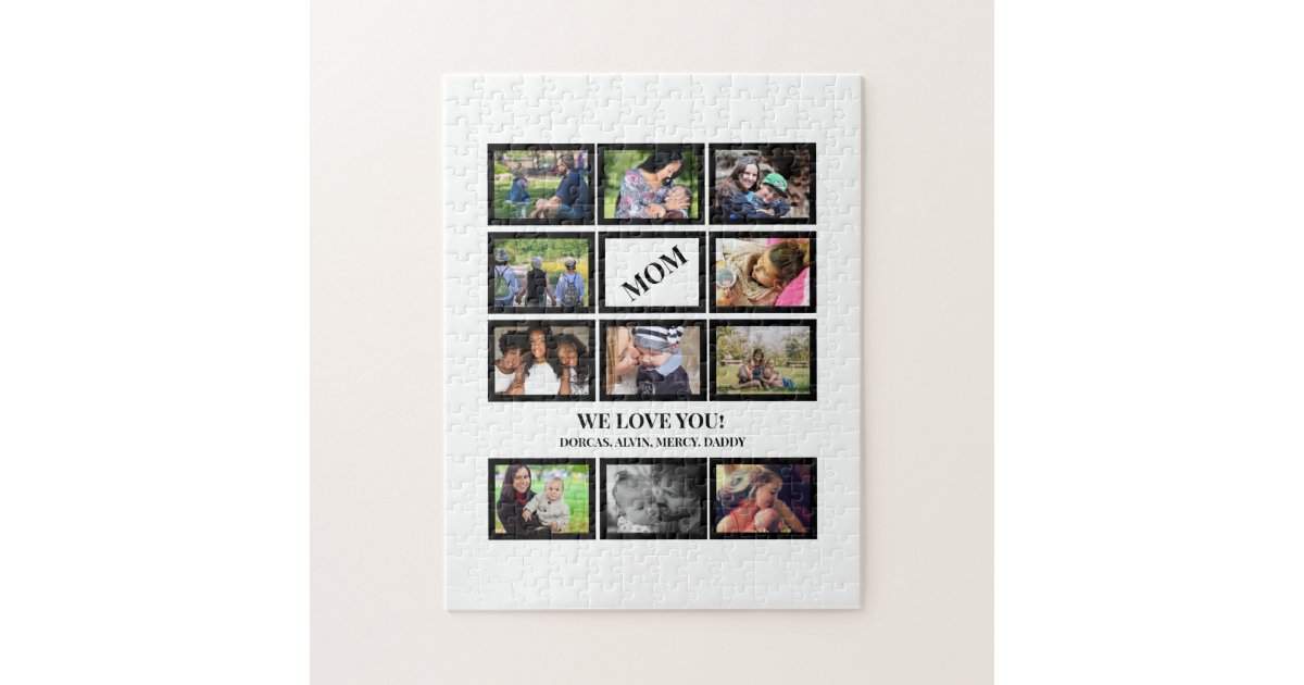 Custom Modern Mom Mothers Day 11 Photo Collage Jigsaw Puzzle | Zazzle