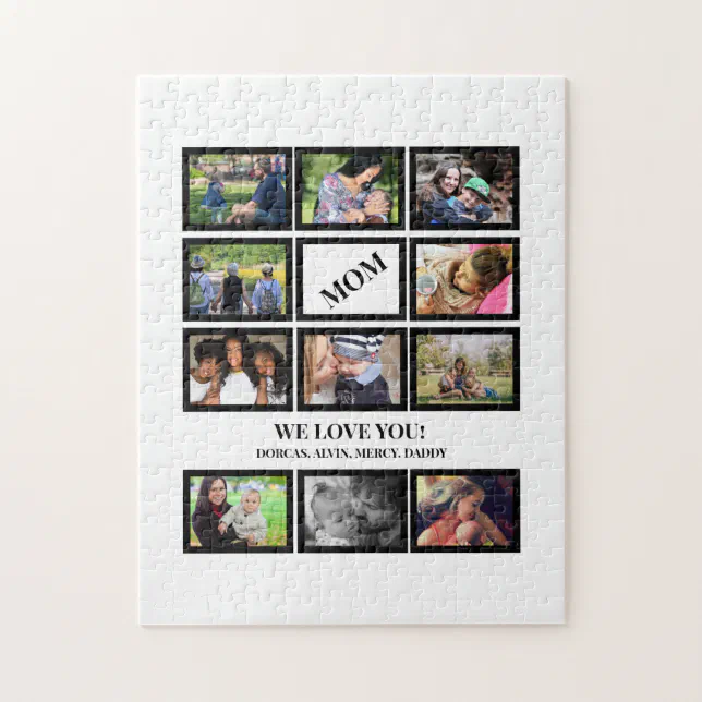 Custom Modern Mom Mothers Day 11 Photo Collage Jigsaw Puzzle | Zazzle