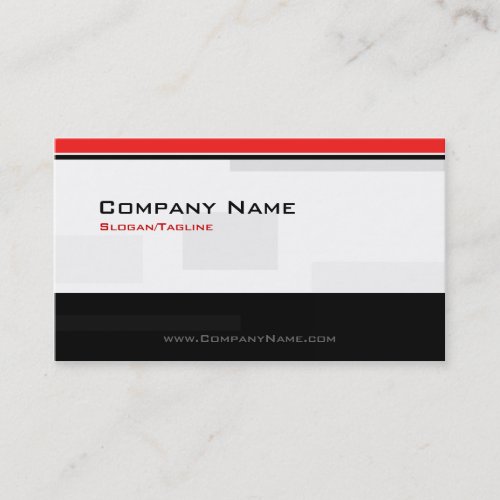 Custom Modern Monogram Black &amp; Red Business Card