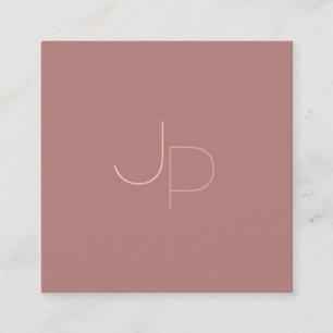 Custom Modern Monogram Initial Template Square Business Card