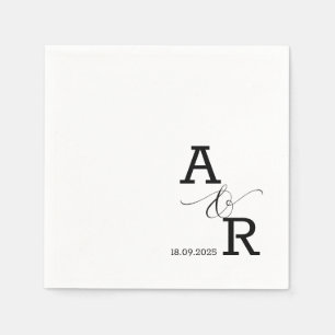 Custom Modern Monogram Printed Wedding Napkins
