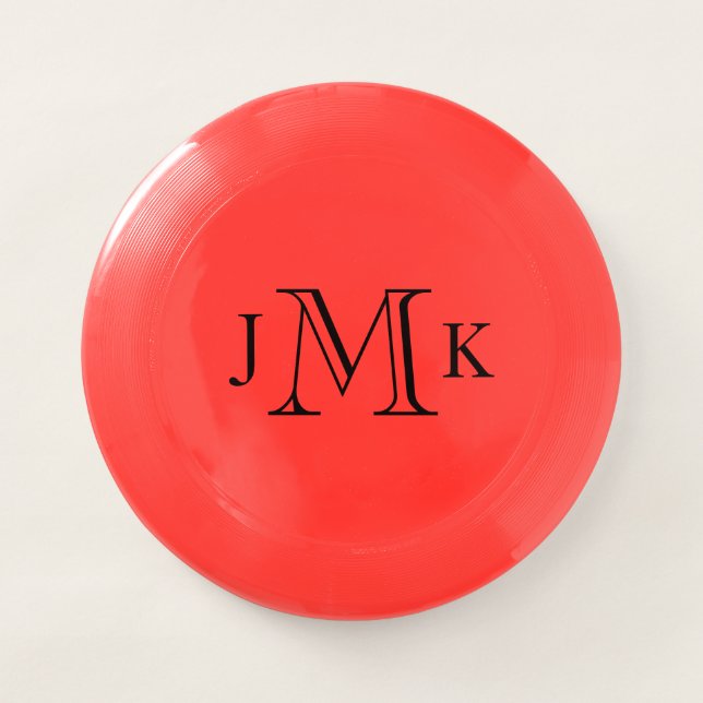 Custom Modern Monogram Red Wham-O Frisbee (Front)